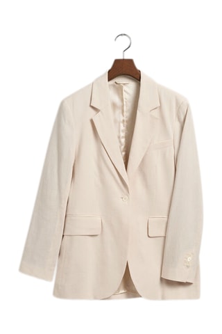 Blazer regular em linho - Bege