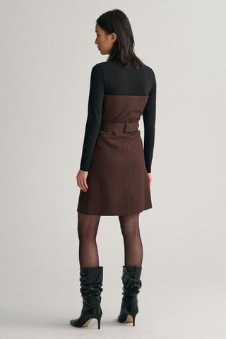 Vestido regular em lã sem mangas - Castanho