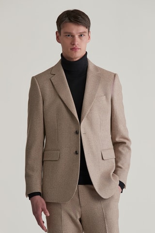 Blazer slim em lã - Bege