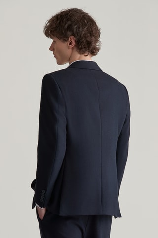 Blazer slim em lã - Azul-marinho