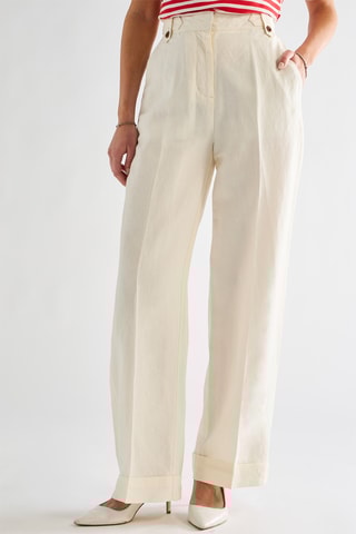Calças em linho - Bege