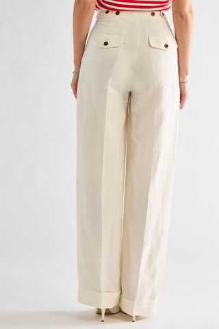 Calças em linho - Bege