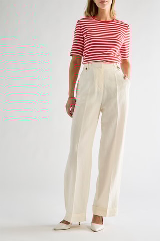 Calças em linho - Bege