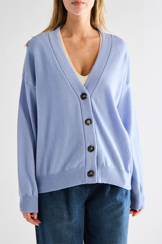 Casaco de malha em lã de cordeiro - Azul-claro