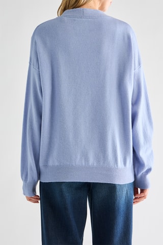 Casaco de malha em lã de cordeiro - Azul-claro