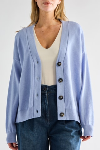 Casaco de malha em lã de cordeiro - Azul-claro