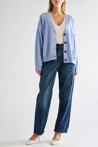 Casaco de malha em lã de cordeiro - Azul-claro