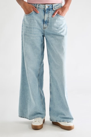 Calças de ganga wide legs - Azul-claro