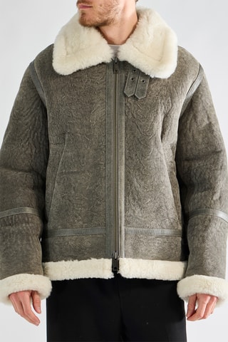 Casaco em couro de cabra - Cinzento