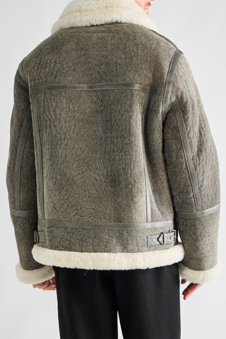 Casaco em couro de cabra - Cinzento