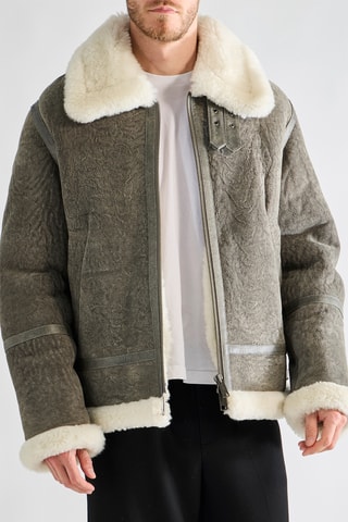 Casaco em couro de cabra - Cinzento