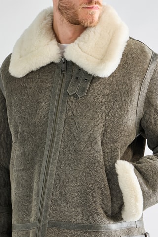 Casaco em couro de cabra - Cinzento