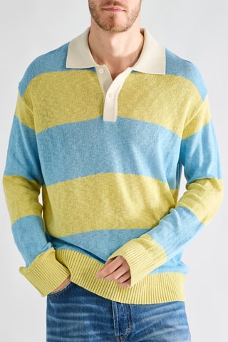 Camisola em algodão biológico e linho - Amarelo