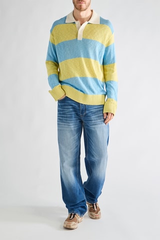 Camisola em algodão biológico e linho - Amarelo