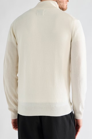 Casaco de malha em lã de cordeiro - Cru