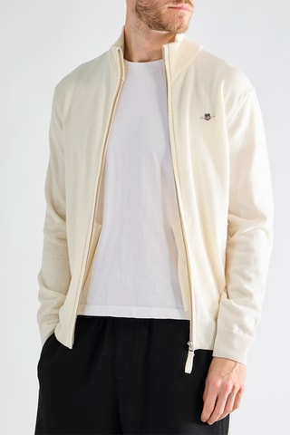 Casaco de malha em lã de cordeiro - Cru