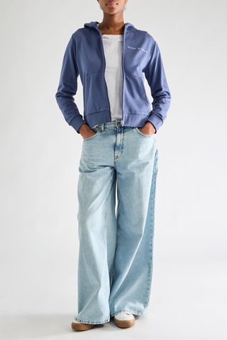 Casaco de malha com capuz - Azul