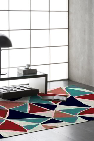 Tapis Adame - Bleu foncé et bordeaux