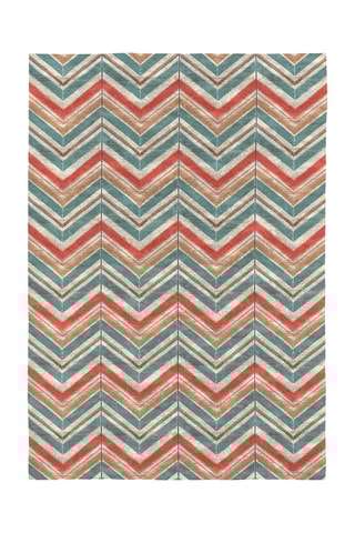 Tapis Astrid-417 - Bleu et rouge