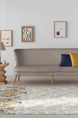 Tapis Indira-417 - Gris et jaune