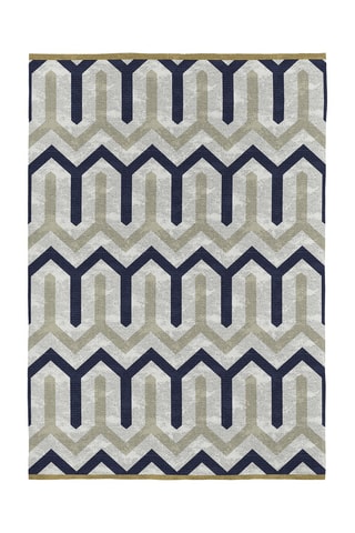 Tapis Lena-417 - Blanc et bleu