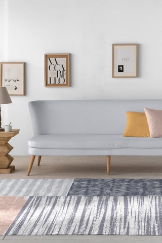 Tapis Pristina-417 - Gris et rose