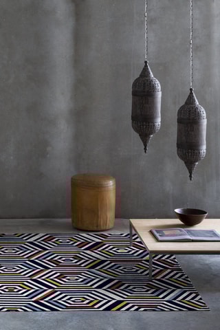 Tapis Concentric - Noir et rouge