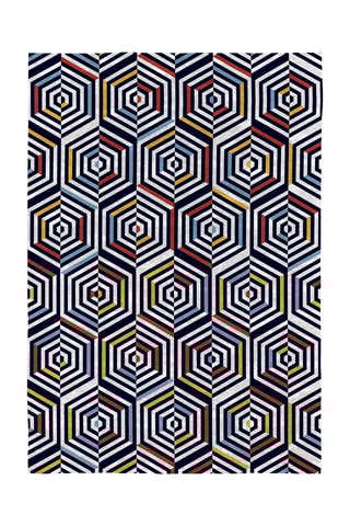 Tapis Concentric - Noir et rouge