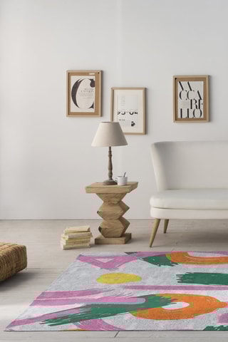 Tapis Cosmic - Blanc et rose