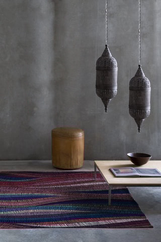 Tapis Fils - Bleu et rose