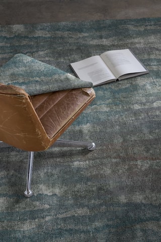 Tapis Arusa - Bleu canard et gris