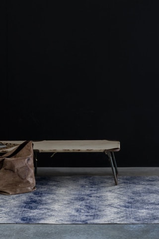 Tapis Kitae - Blanc et bleu