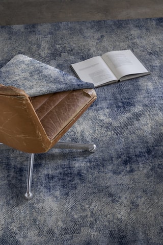 Tapis Kitae - Blanc et bleu