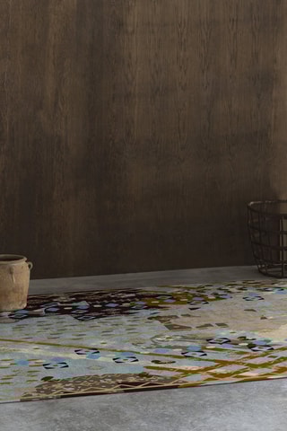 Tapis Min - Bleu et marron