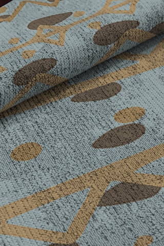 Tapis Min - Bleu et marron