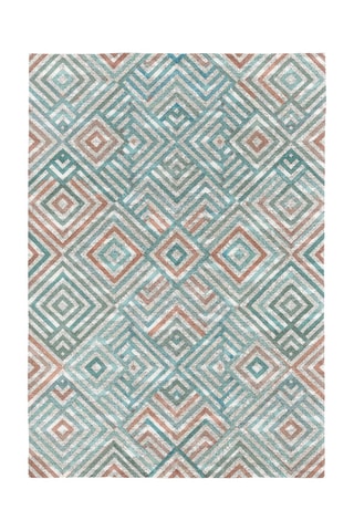 Tapis Tihua - Bleu et rose