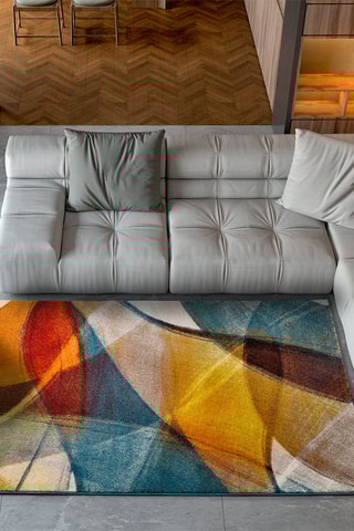 Tapis Leire - Bleu et jaune