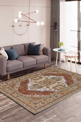 Tapis en toile de jute Anthea - Orange