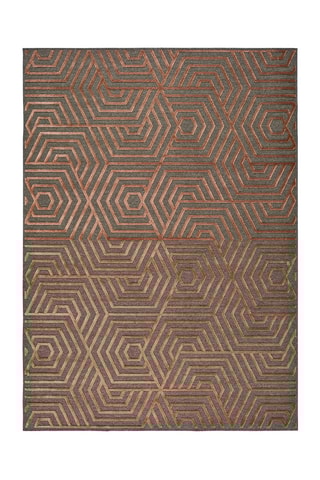 Tapis en laine Lana - Cuivré et gris