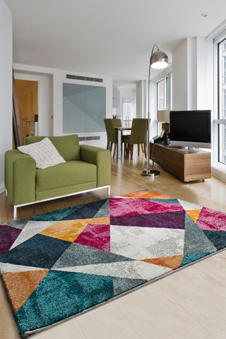 Tapis Pandora - Bleu et orange