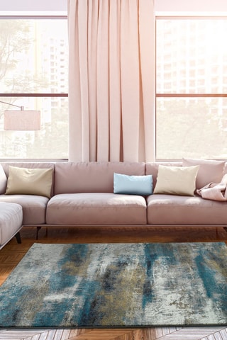 Tapis Kalia - Gris et bleu