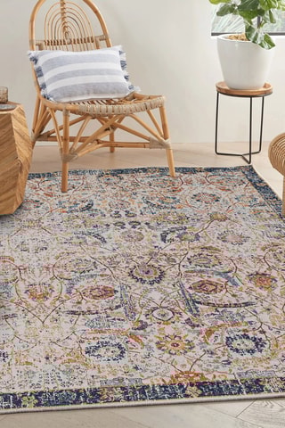 Tapis Woopamuk236 Gris et bleu foncé