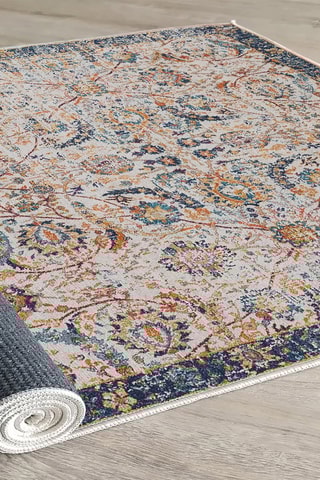 Tapis Woopamuk236 Gris et bleu foncé