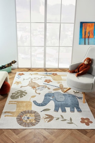 Tapis Bohem Kids Zoo - Gris clair