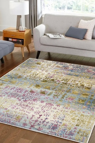 Tapis en velours - Beige et doré