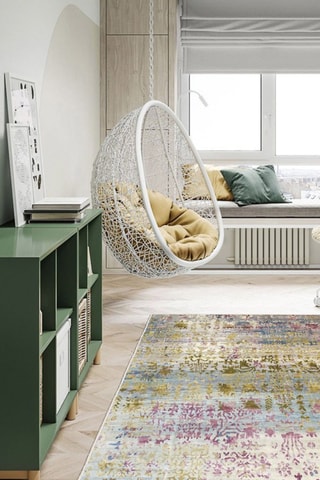 Tapis en velours - Beige et doré