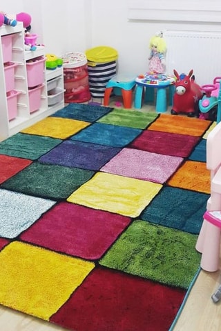 Tapis Renkli Kare Multicolore