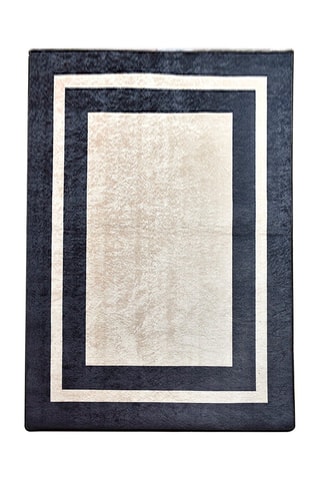 Tappeto Black Frame - Nero e crema