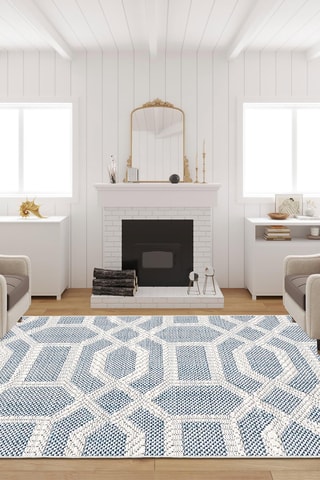 Tapis Woopamuk389 - Bleu