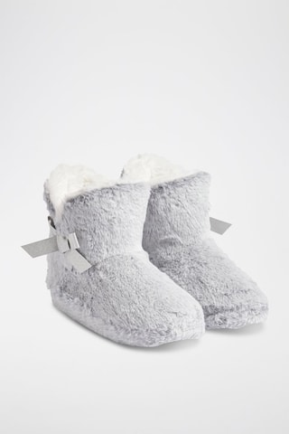 Pantoufles montantes fourrées Noemie - Gris clair